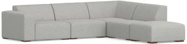 Rex - Right Sectional Sofa And Ottoman - Gray