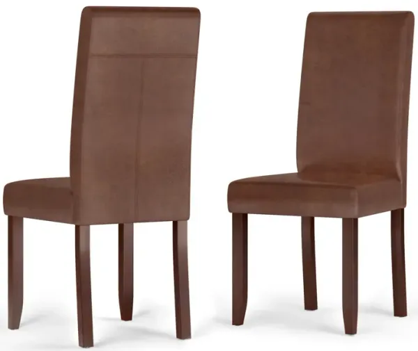 Acadian - Parson Dining Chair (Set of 2) - Distressed Saddle Brown