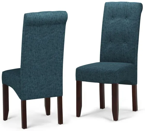 Cosmopolitan - Deluxe Tufted Parson Chair (Set of 2) - Denim Blue