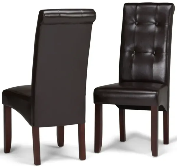Cosmopolitan - Deluxe Tufted Parson Chair (Set of 2) - Tanners Brown