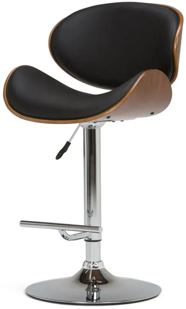 Marana - Bentwood Adjustable Swivel Bar Stool - Black