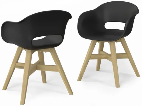 Kona - Outdoor Dining Chair In Plastic (Set of 2) - Black