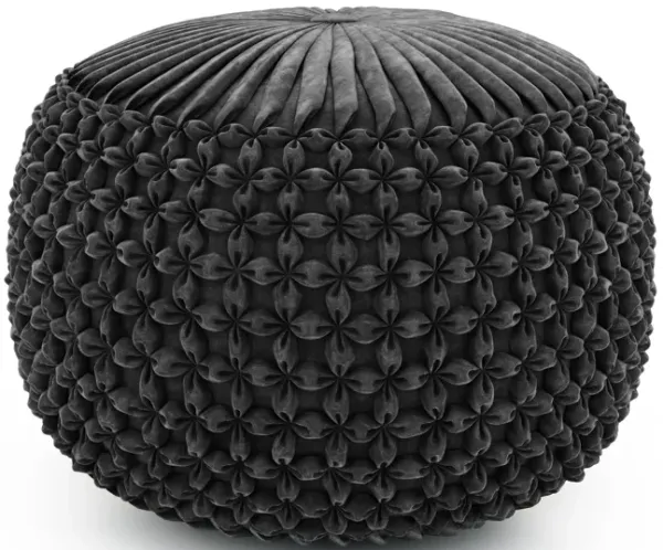 Renee - Round Pouf - Slate Gray