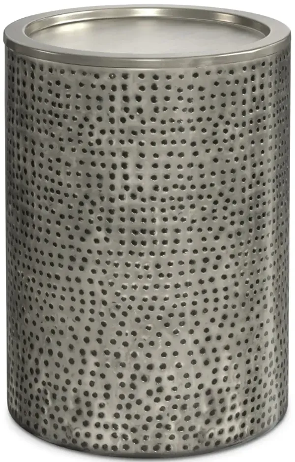 Corbin - Metal Side Table - Hammered Antique Silver