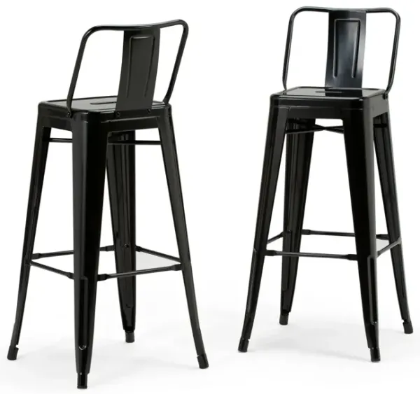 Rayne - Metal Bar Stool (Set of 2) - Black
