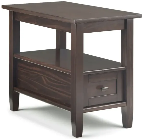Warm Shaker - Narrow Side Table - Tobacco Brown