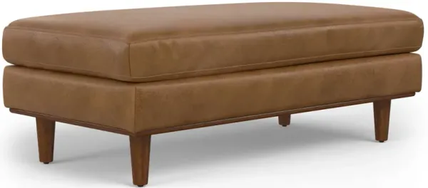 Morrison - Large Rectangular Ottoman - Caramel Brown