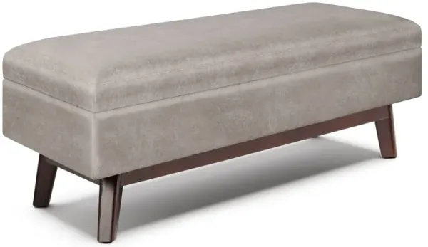 Owen - Rectangular Storage Ottoman - Distressed Gray Taupe