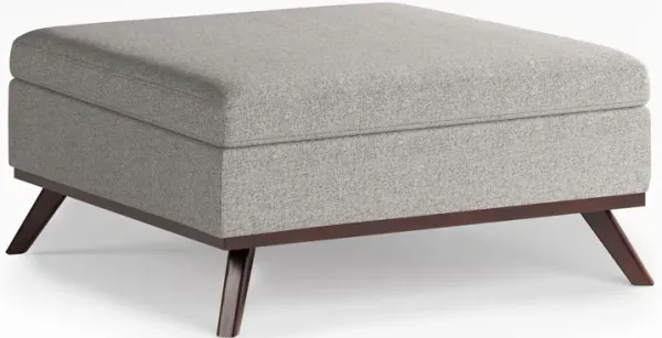 Owen - Square Coffee Table Storage Ottoman - Cloud Gray