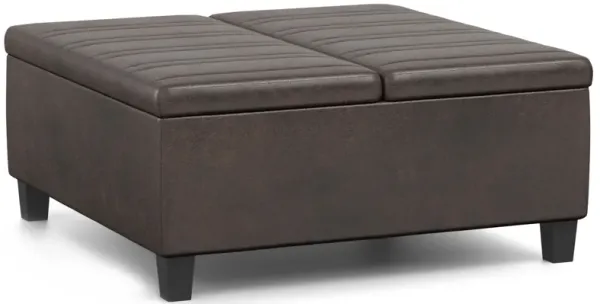 Ellis - Coffee Table Storage Ottoman - Distressed Brown