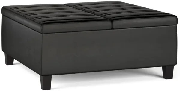Ellis - Coffee Table Storage Ottoman - Distressed Black