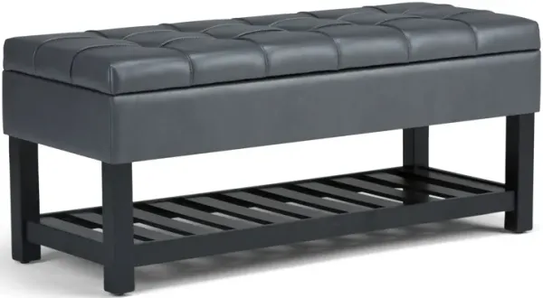 Saxon - Storage Ottoman Bench - Stone Gray
