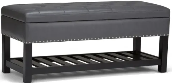 Lomond - Storage Ottoman Bench - Stone Gray
