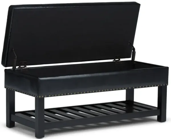 Lomond - Storage Ottoman Bench - Midnight Black