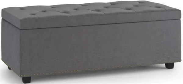 Hamilton - Lift Top Rectangular Storage Ottoman - Slate Gray