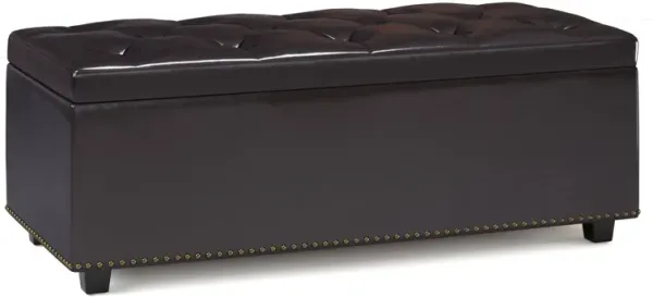 Hamilton - Lift Top Rectangular Storage Ottoman - Tanners Brown