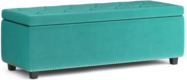 Hamilton - Storage Ottoman - Aqua Blue