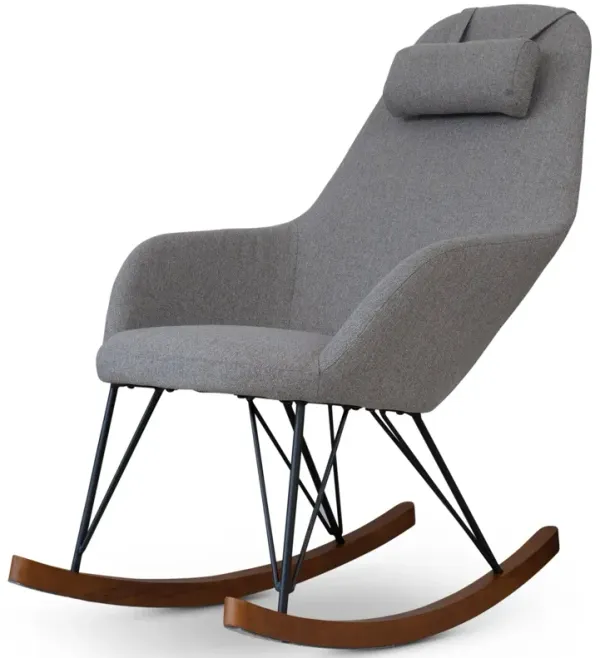 Chloe - Mid-Century Modern Rocker Livingroom And Bedroom Chair - Brown / Gray / Light Gray