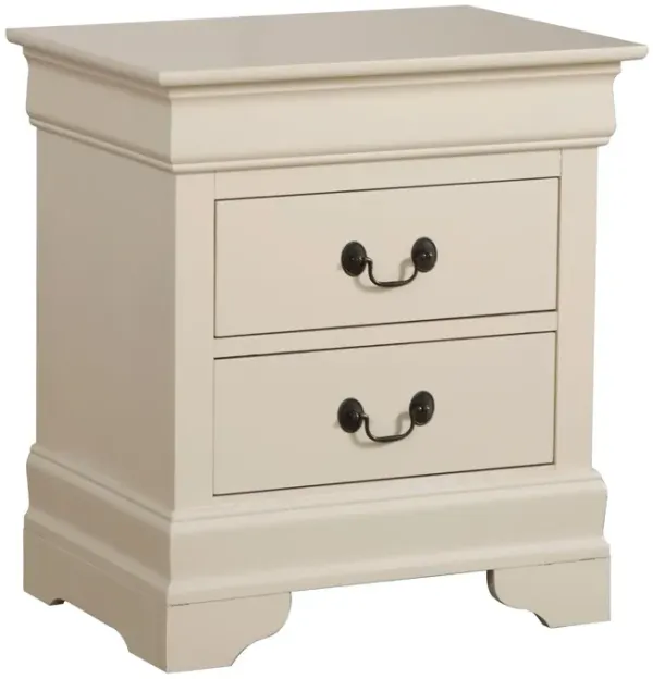 Louis Phillipe - Elegant Traditional Nightstand - Beige