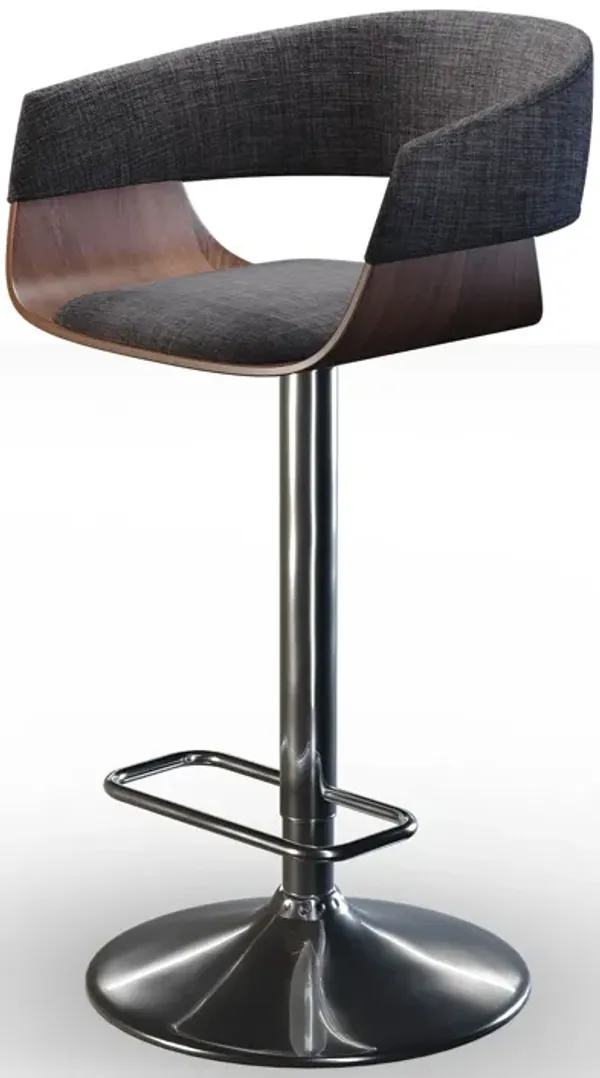 Lowell - Adjustable Swivel Bar Stool - Charcoal Gray