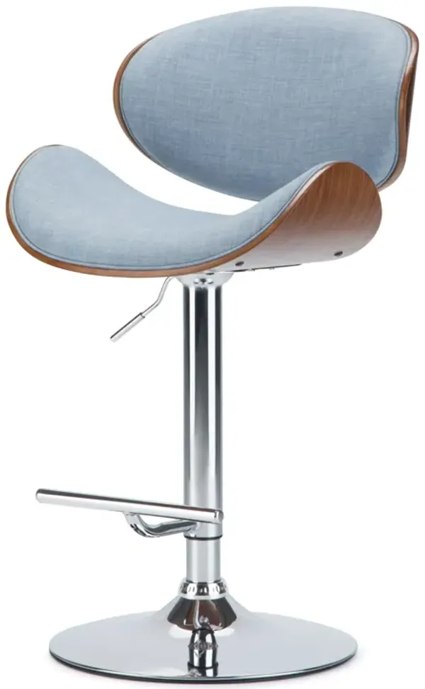 Marana - Bentwood Adjustable Swivel Bar Stool - Denim Blue