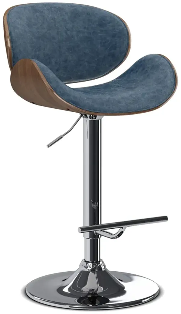 Marana - Bentwood Adjustable Swivel Bar Stool - Distressed Blue