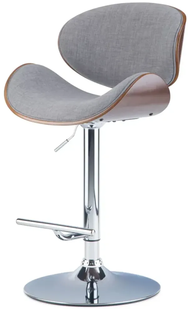 Marana - Bentwood Adjustable Swivel Bar Stool - Gray