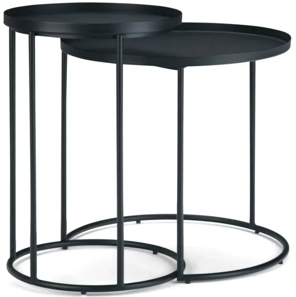 Monet - Metal 2 Piece Nesting Table - Black