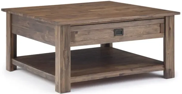 Monroe - Square Coffee Table - Rustic Natural Aged Brown