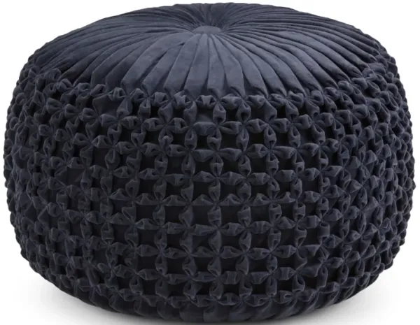 Renee - Round Pouf - Navy