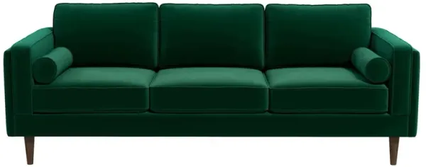 Amber - Mid-Century Modern Luxury Modern Velvet Sofa - Brown / Dark Green