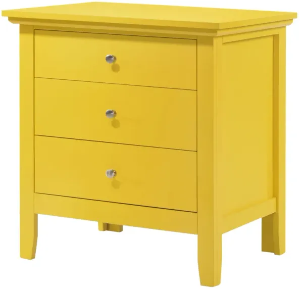 3 Drawer Nightstand - Yellow