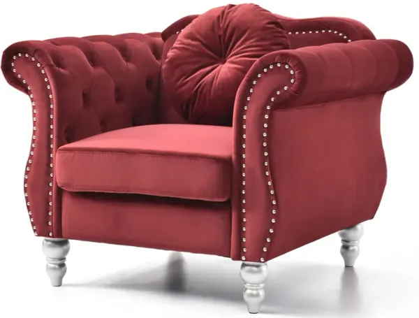 Chic Transitional Chair - Burgundy