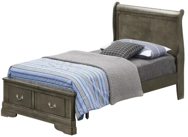 Twin Storage Bed Elegant Traditional - Gray