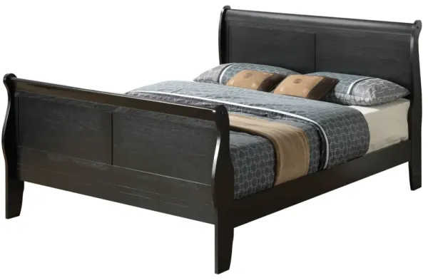 King Bed Panel Sleigh - Black