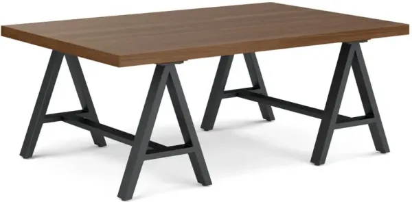 Sawhorse - Solid Walnut Veneer And Metal Coffee Table - Walnut