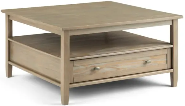 Warm Shaker - Square Coffee Table - Distressed Gray