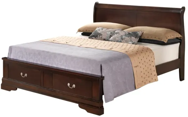 Louis Phillipe - King Storage Bed - Cappuccino