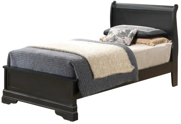 Twin Bed Sleigh Design - Black