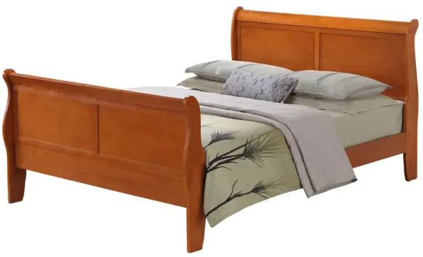 King Bed Panel Sleigh - Oak
