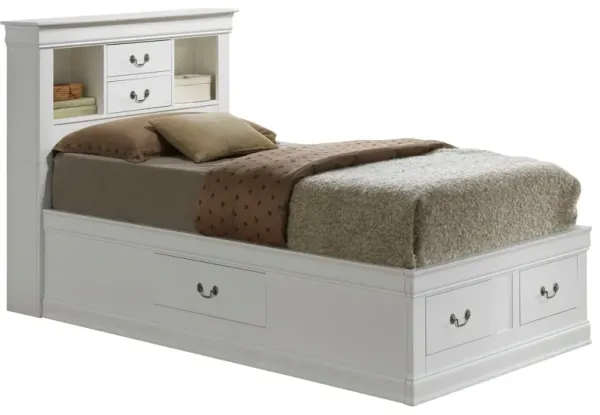 Louis Phillipe - Twin Storage Bed - White