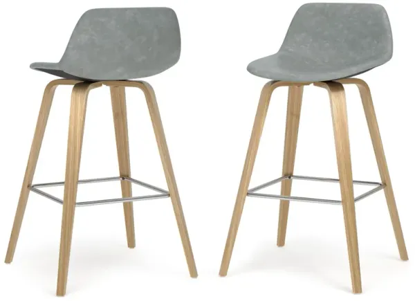 Randolph - Bentwood Counter / Bar Height Stool Upholstered (Set of 2) - Gray