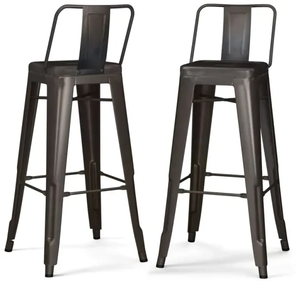 Rayne - Metal Bar Stool (Set of 2) - Gun Metal Gray