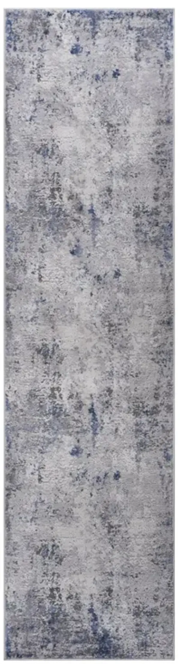 Marfi - 2' X 8' Abstract Runner Rug - Silver / Blue