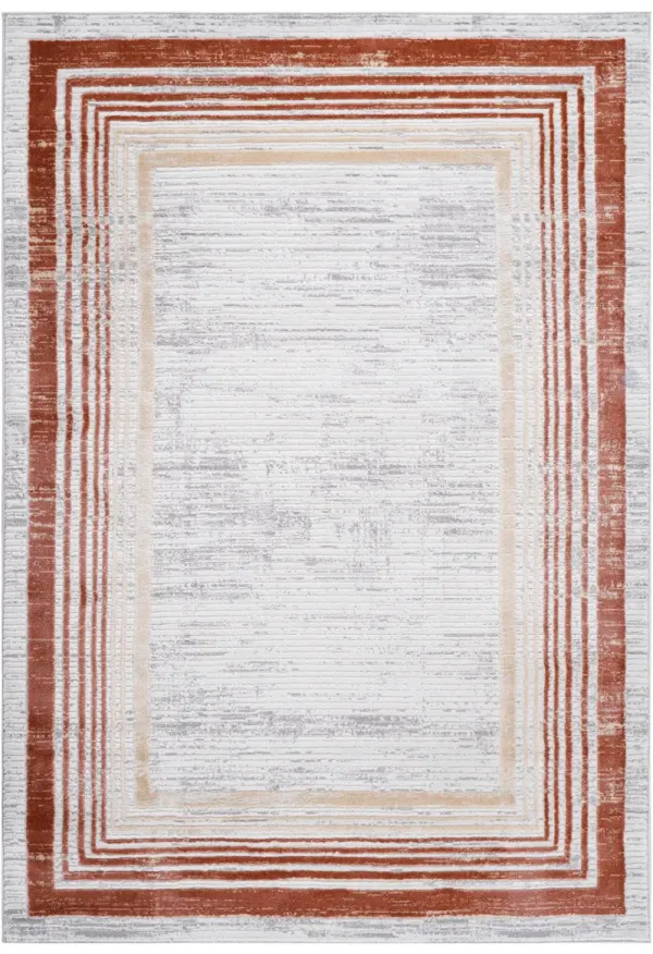 Marfi - 2' X 3' Bordered Area Rug - Brown / Ivory