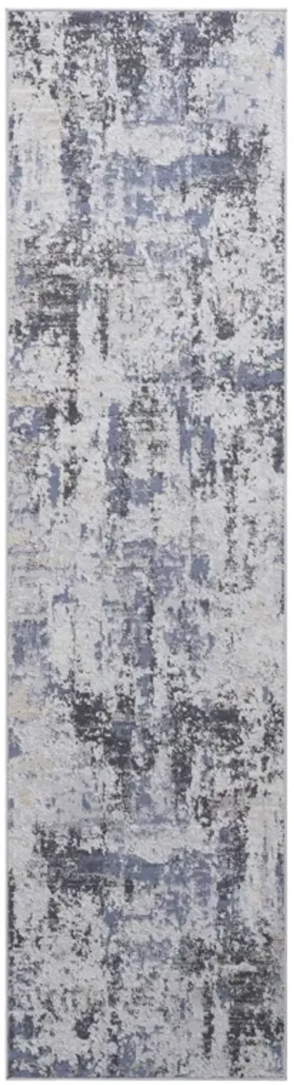Payas - 2' X 8' Abstract Runner Rug - Gray / Denim