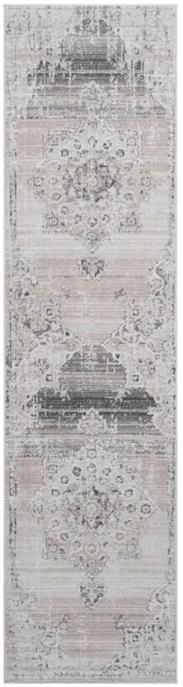 Payas - 2' X 8' Medallion Runner Rug - Cream / Beige