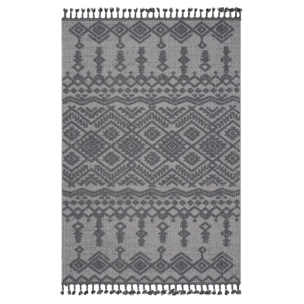 Guros - 4' X 6' Traditional Indoor / Outdoor Area Rug - White / Gray