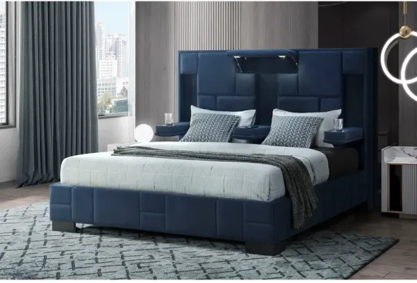 Yaris - King Bed - Navy Blue
