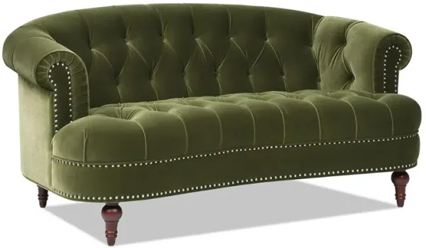 La Rosa - Victorian Chesterfield Loveseat - Olive Green